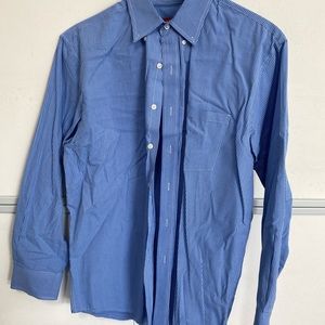 Izod Long Sleeve Men’s Button Up-blue plaid